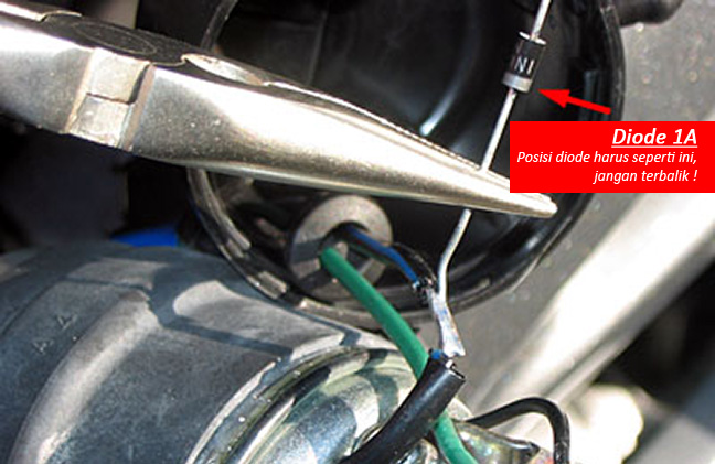 Cara memasang diode di dalam platina pompa bensin rotak