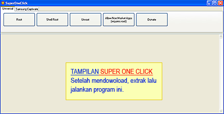 Tampilan Super One Click Xperia Mini Pro